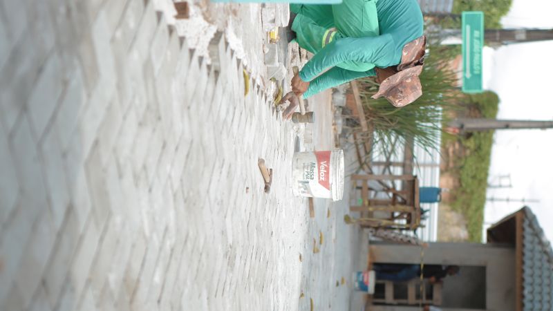 Obras na praça da Guanabara ao lado do Mercado. Fotos Diego Feitosa