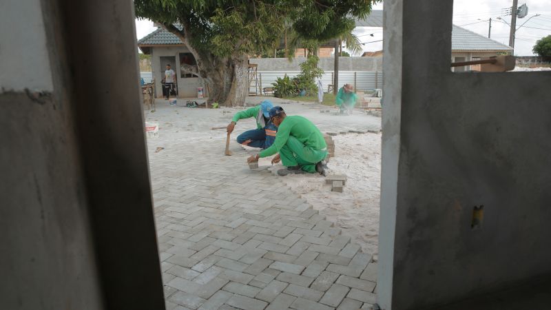 Obras na praça da Guanabara ao lado do Mercado. Fotos Diego Feitosa