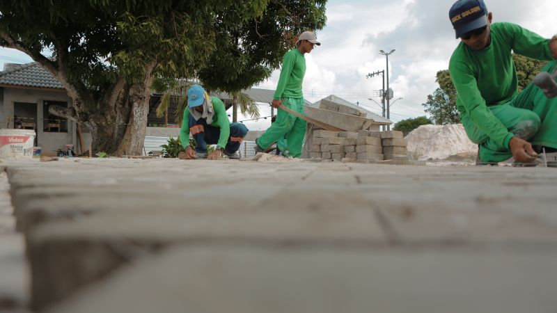 Obras na praça da Guanabara ao lado do Mercado. Fotos Diego Feitosa