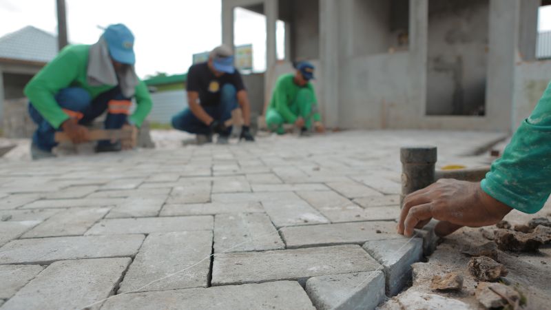 Obras na praça da Guanabara ao lado do Mercado. Fotos Diego Feitosa