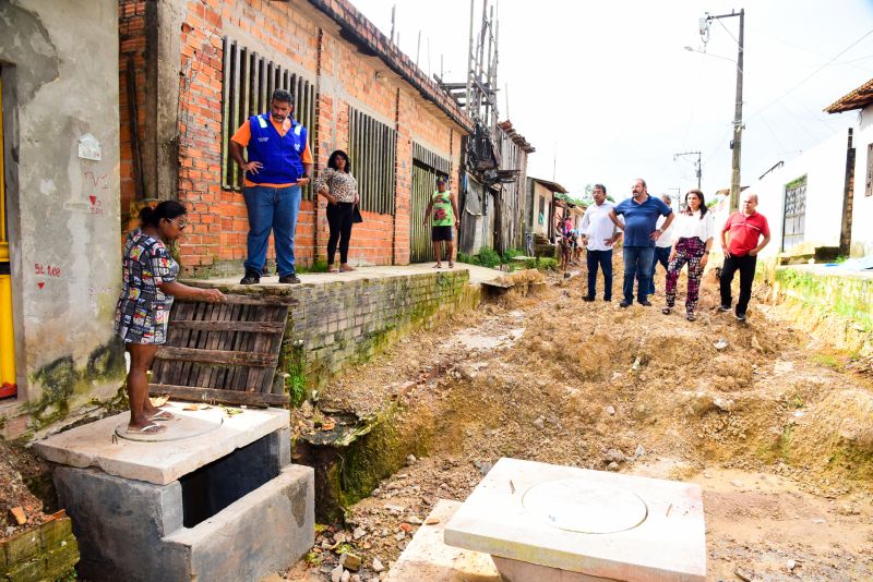 Visita Técnica ás Obras de Saneamento Básico das ruas Ayrton Sena e Pinto Marques no Bairro do Icuí