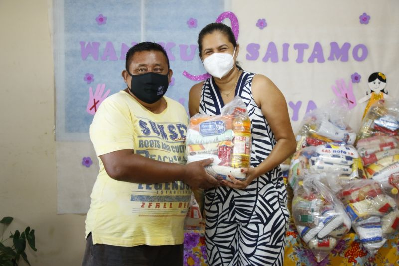 Entrega de cestas básica para os Índios Warao no CRAS Curuçambá
