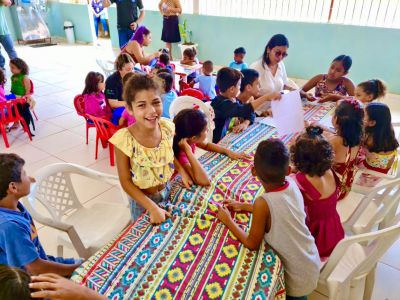 Crianças atendidas no CRAS Santana do Aurá participam de momento educativo