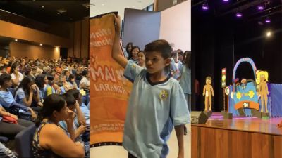 Teatro Municipal de Ananindeua recebeu crianças e adolescentes para atividade teatral de conscientização contra o abuso infantil