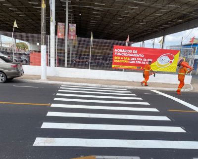 Nova faixa de pedestre é instalada na Cidade Nova VI 