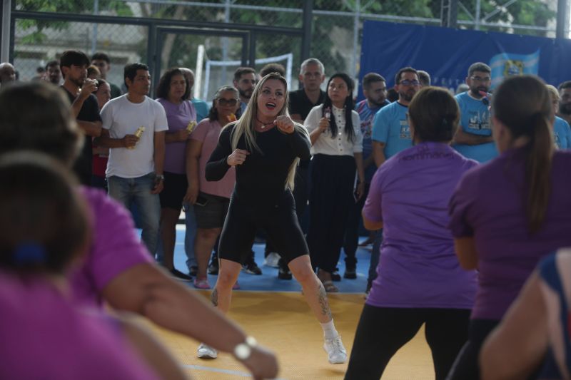 Abertura do Projeto Bom de Bola Bom Escola na praça Tancredo Neve bairro Cidade Nova