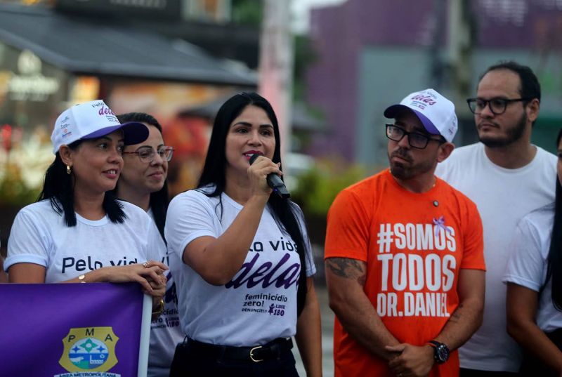 Agosto Lilás em alusão ao aniversário da Lei Maria da Penha no Parque Vila Maguary