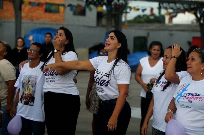 Agosto Lilás em alusão ao aniversário da Lei Maria da Penha no Parque Vila Maguary
