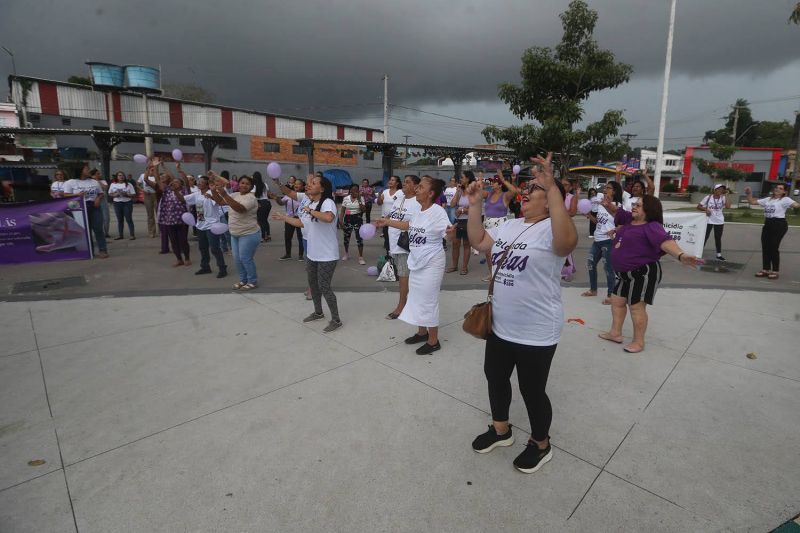 Agosto Lilás em alusão ao aniversário da Lei Maria da Penha no Parque Vila Maguary