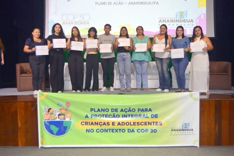 Lançamento do plano de Ação de Proteção da Criança e do Adolescente do Município de Ananindeua, durante a COP no teatro municipal de Ananindeua