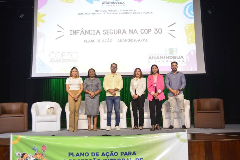Lançamento do plano de Ação de Proteção da Criança e do Adolescente do Município de Ananindeua, durante a COP no teatro municipal de Ananindeua