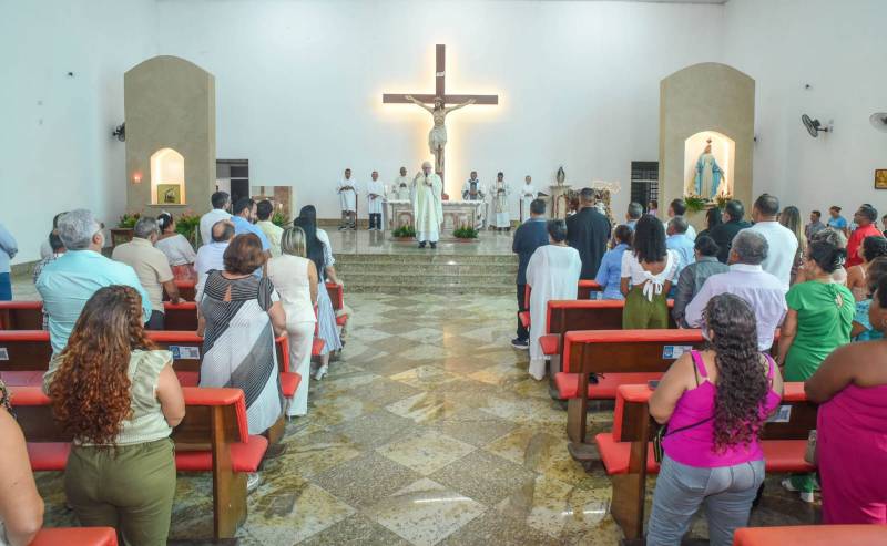 A celebração de aniversário da cidade foi na Paróquia Santuário de Nossa Senhora das Graças da Medalha Milagrosa