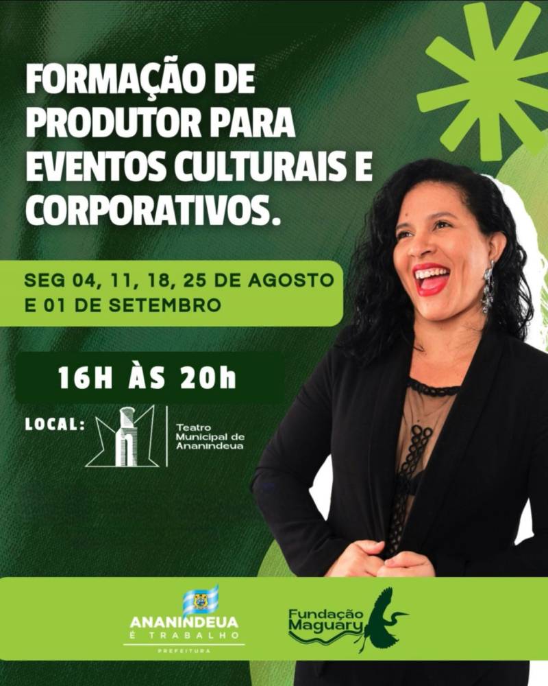 Curso gratuito de produção de eventos será realizado no Teatro Municipal de Ananindeua