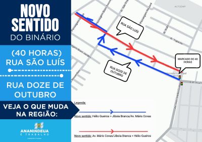 Ruas do bairro 40 Horas passam a ter novo fluxo de veículos a partir de segunda (28)