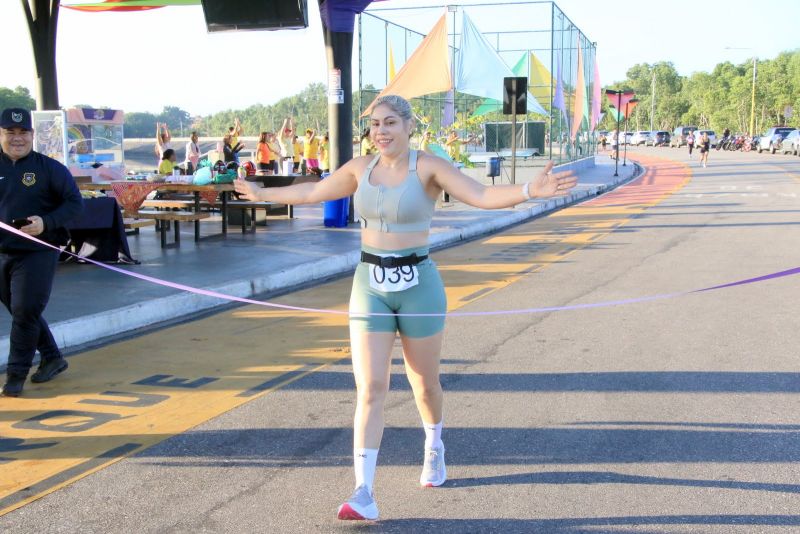 Corrida do projeto Defesa Pessoal para Mulheres (PDP-Mulheres) na Orla do Icuí