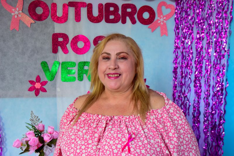 Ação outubro rosa e verde na secretaria de Saúde.