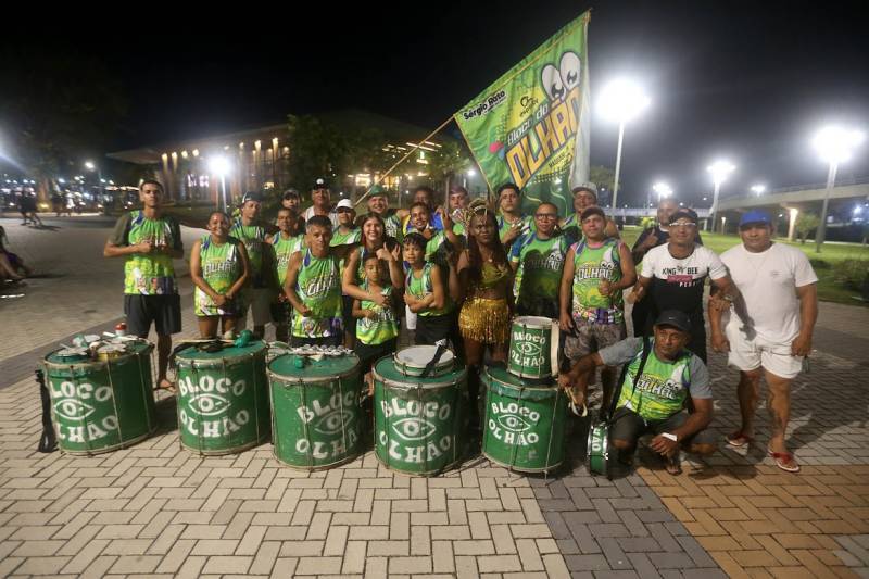 "Bloco do Olhão" reúne foliões em ensaio aberto no Parque Cultural Vila Maguary
