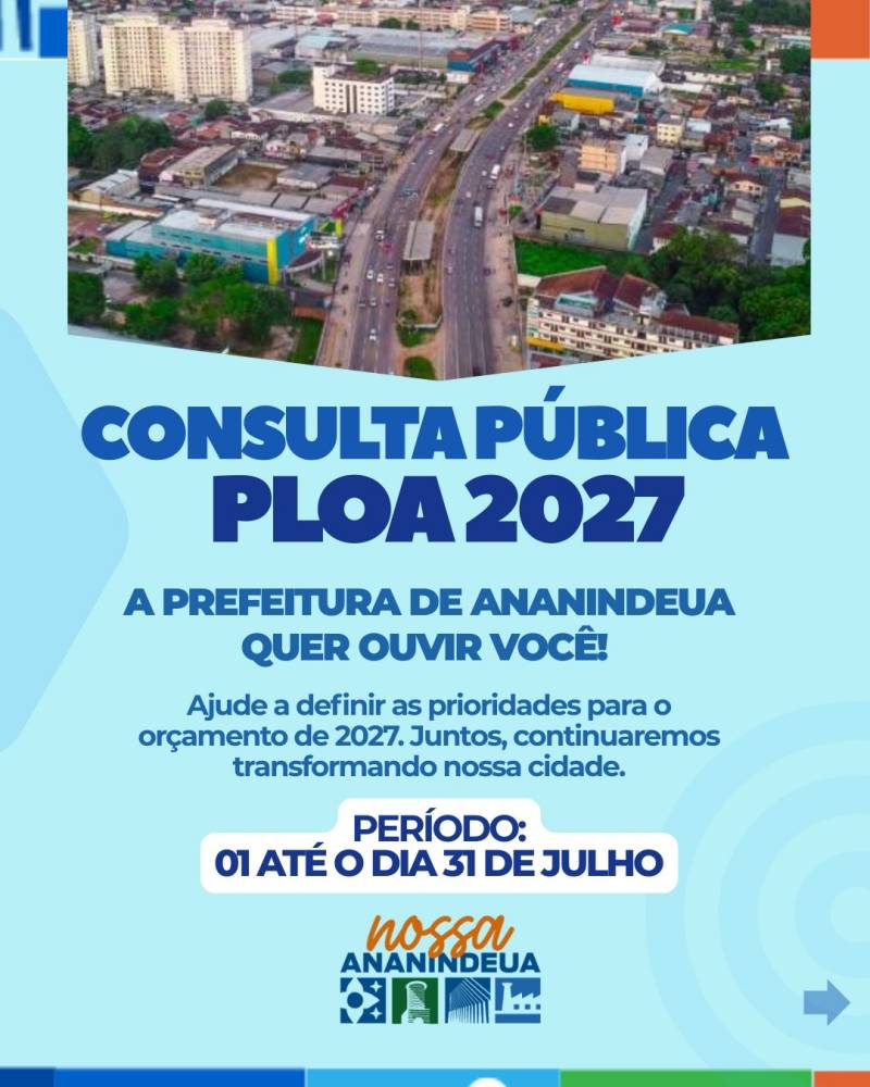 Prefeitura de Ananindeua realiza para Consulta Pública para a LOA 2027